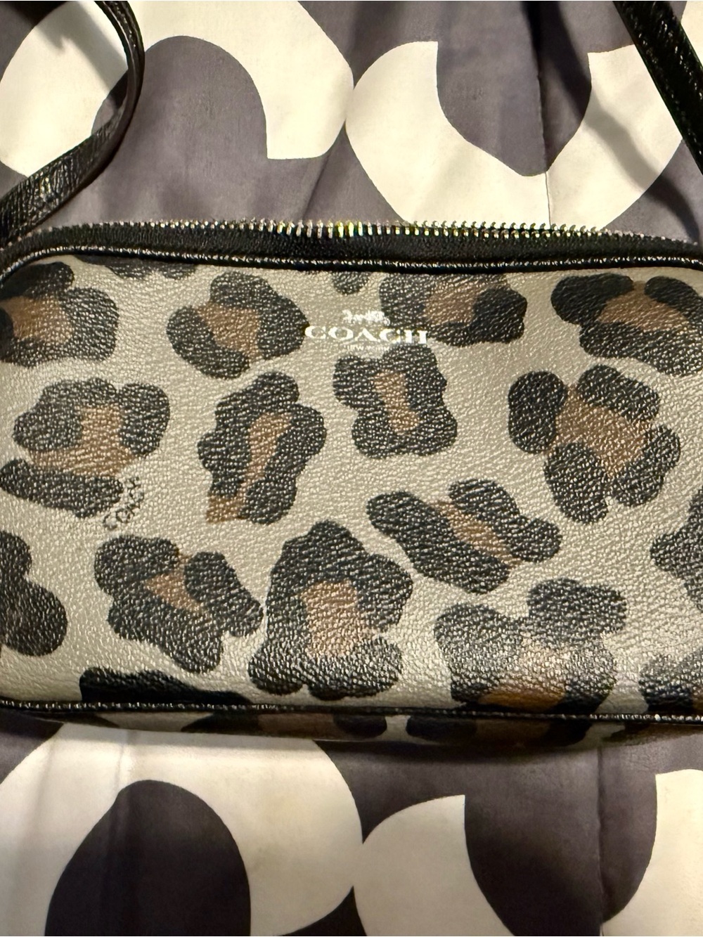Coach Ocelot Print Crossbody Bag - Brown/Black
